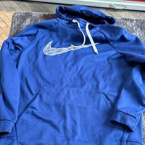 Nike Royal Blue Hoodie with White Swoosh Logo size large slim, maybe